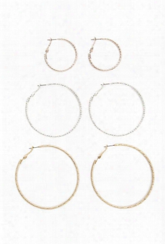 Etched Hoop Earring Set