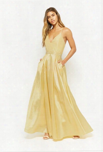 Faux Gem Self-tie Gown