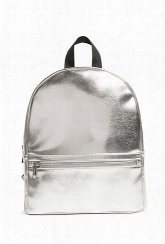 Faux Leather Metallic Backpack