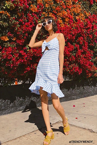 Gingham Tie-front Cami Dress