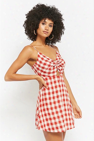 Gingham Twist-front Dress