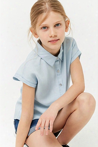 Girls Chambray Button-front Shirt (kids)