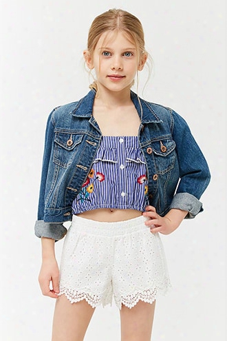 Girls Floral Eyelet Shorts (kids)