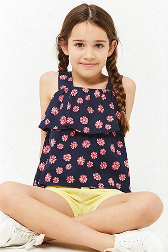 Girls Floral Flounce Top (kids)