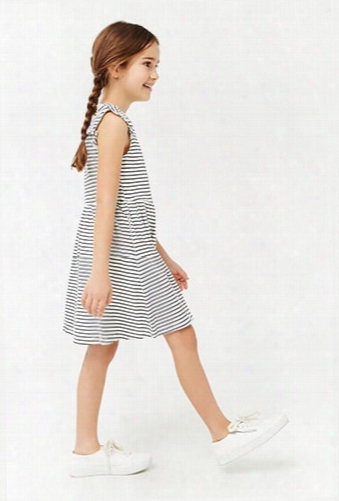 Girls Striped Ruffle Dress (kids)