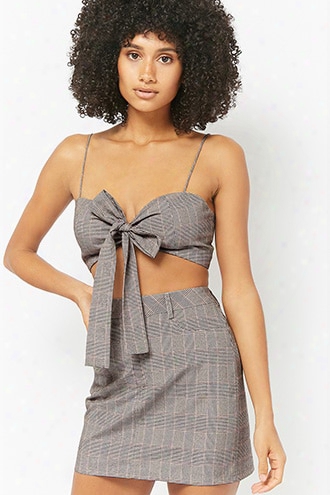 Glen Plaid Cropped Cami & Mini Skirt Set