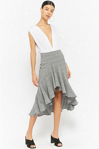 Glen Plaid High-low Skirt