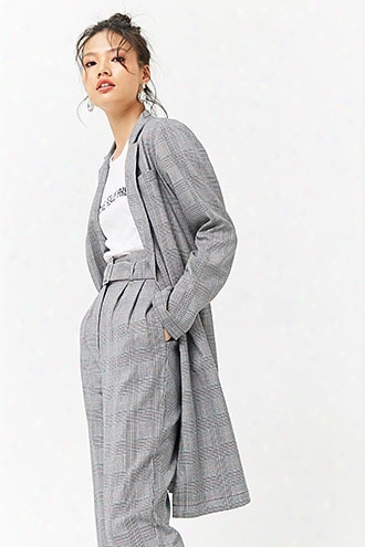 Glen Plaid Longline Blazer