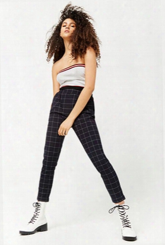 High-rise Grid Pants