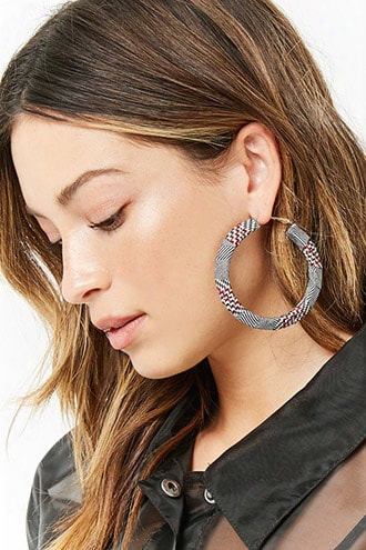 Houndstooth Hoop Earrings