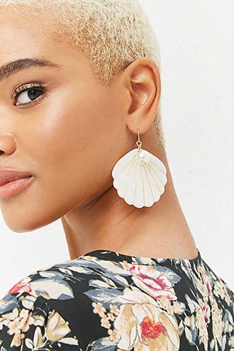 Iridescent Shell Drop Earrings