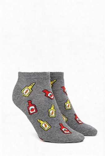 Ketchup Print Ankle Socks