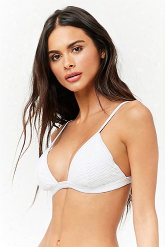 Mesh Knit Overlay Bikini Top