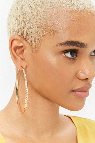 Oversize Etched Hoop Earrings