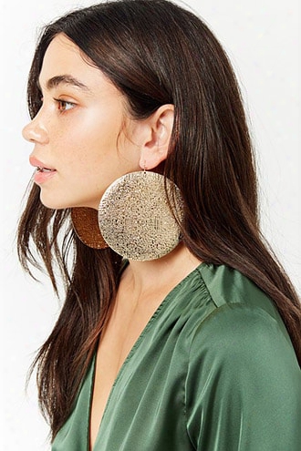 Oversized Drop Disc Earrings