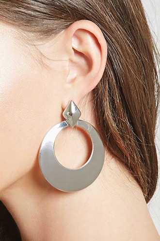 Oversized Drop-hoop Earrings