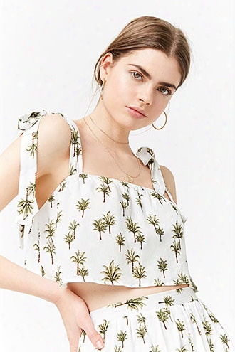 Palm Tree Print Crop Top