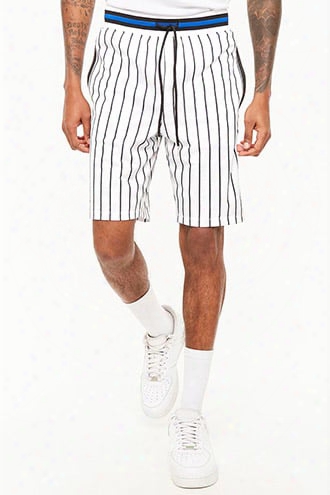 Pinstriped Drawstring Shorts