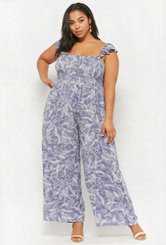 Plus Size Boho Me Feather Print Jumpsuit