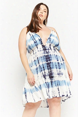 Plus Size Boho Me Tie-dye Halter Dress