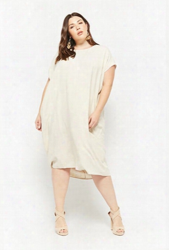 Plus Size Linen-blend High-low Dress