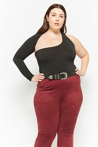 Plus Size One-shoulder Bodysuit