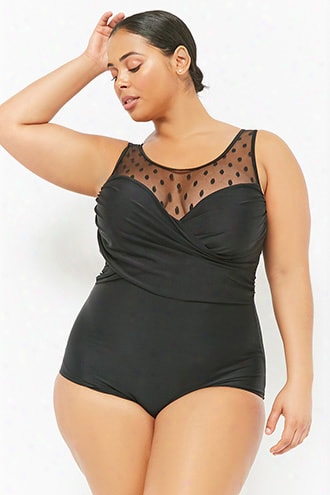 Plus Size Paramour Mesh-insert One-piece Swimsuit