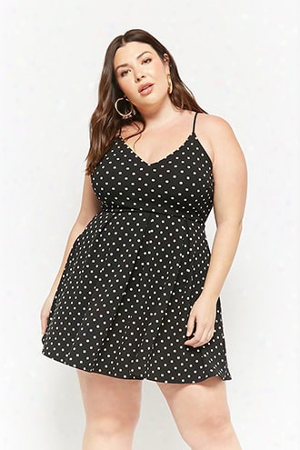 Plus Size Polka Dot Fit & Flare Dress