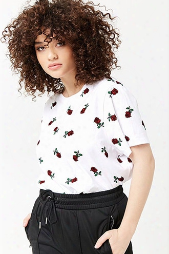 Plus Size Rose Print Tee