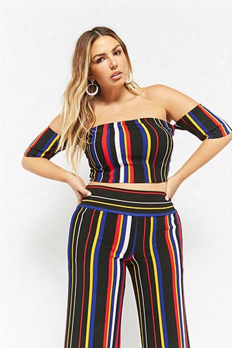 Plus Size Striped Crop Top