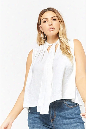 Plus Size Tie-neck Top