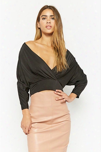 Satiny Surplice Top