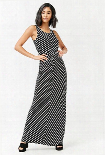 Striped Drawstring Maxi Dress