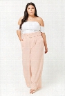Plus Size Belted High-Rise Palazzo Pants