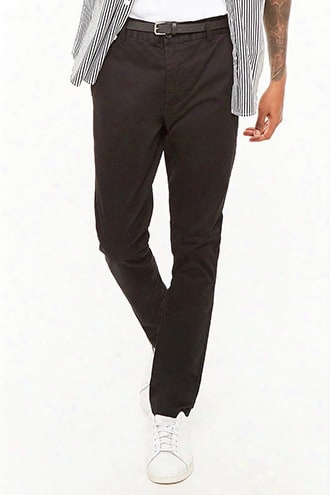 Belted Skinny Chino Pants