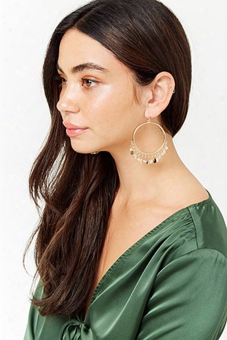 Charm Drop Hoop Earrings