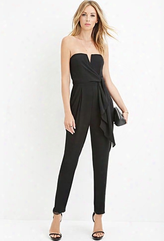 Contemporary Strapless V-notched Jumpsuit