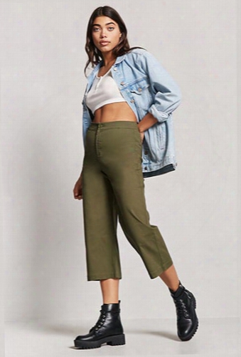 Cropped Wide-leg Chino Pants