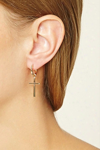 Cross Mini Hoops