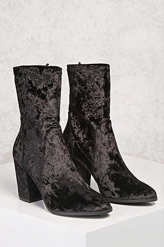 Crushed Velvet Sock Boots