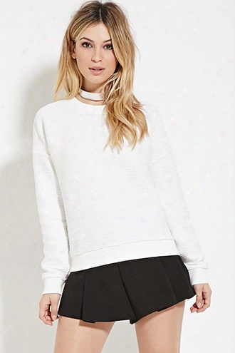 Drop-sleeve Textured Pullover