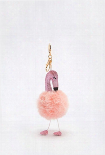 Flamingo Puff Keychain