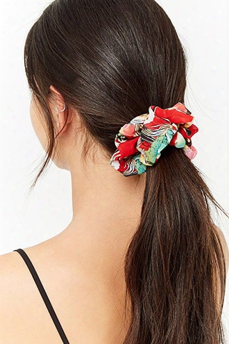 Floral Chiffon Scrunchie