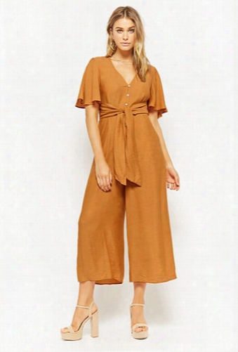 Front-tie Wide-leg Jumpsuit