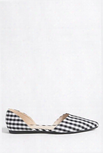 Gingham Pointed Toe Flats