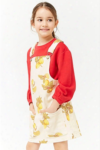 Girls Lemon Print Overall Dress (kids)