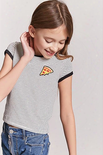 Girls Pizza Graphic Ringer Tee (kids)