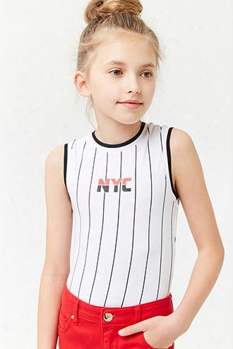 Girls Striped Nyc Graphic Bodysuit (kids)