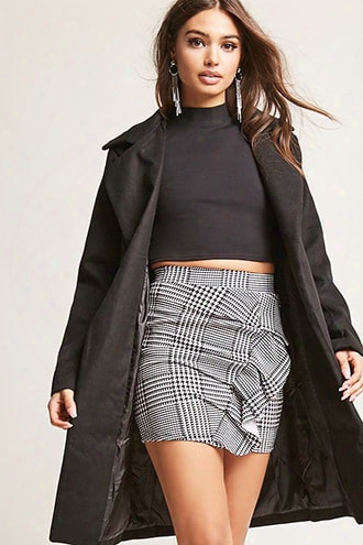 Glen Plaid Flounce Mini Skirt