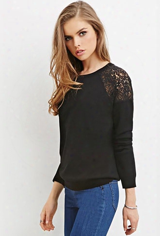 Lace-paneled Sweater